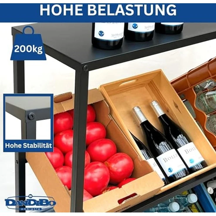 DanDiBo Getränkekistenregal 6 Kisten mit Ablage Metall Stabil 96435 100 cm Getränkekistenhalter Getränkekistenständer – Bild 4