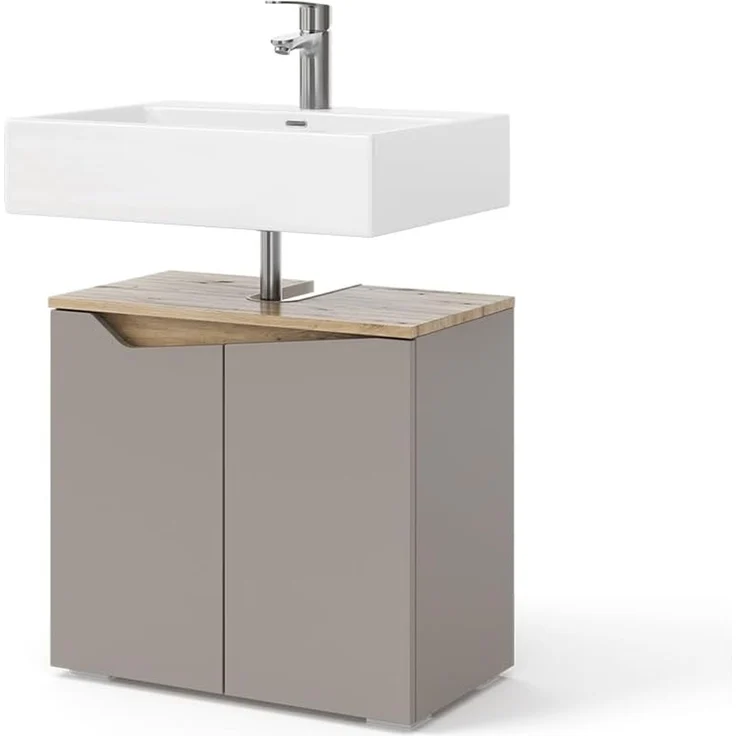 Waschbeckenunterschrank Marelle Greige 60 x 57.5 cm mit 2 Türen Vicco – Bild 7