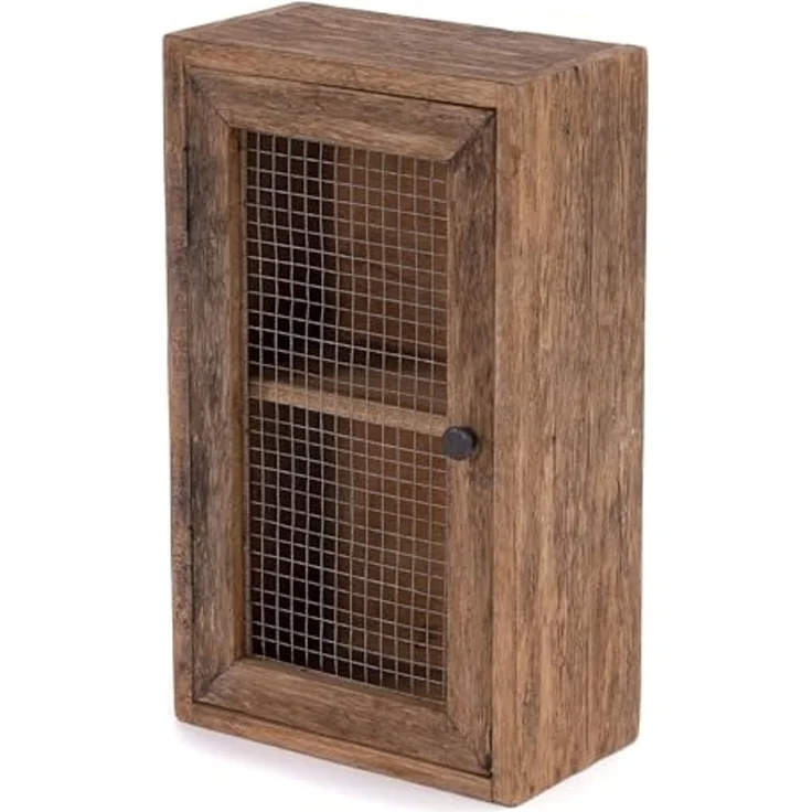 DESIGN DELIGHTS Wandregal WANDSCHRANK FILO, Teak, Mahagoni, rustikaler Aufbewahrungsschrank – Bild 1