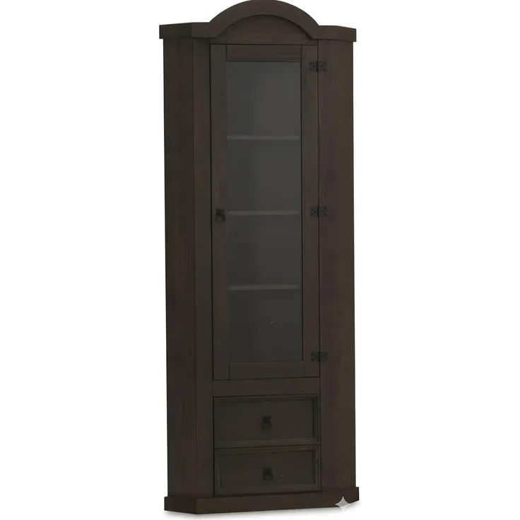 Eckschrank, Vitrine New Mexico Kiefer massiv kolonial Mexiko