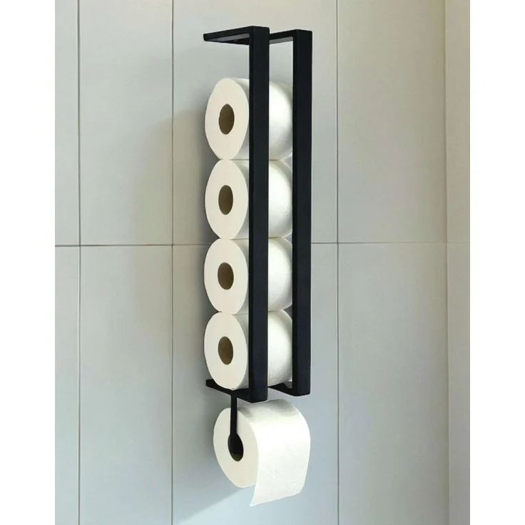 DanDiBo Toiletten-Ersatzrollenhalter Toilettenpapierhalter Schwarz Wand Metall Toilettenpapier Aufbewahrung – Bild 1