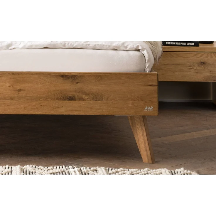 Hasena Bett Iseo Bergamo, Wildeiche natur geölt 100x200 cm, Komforthöhe 25 cm – Bergamo – Bild 3