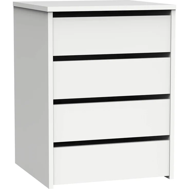 Muebles Pitarch | Kommode 4 Schubladen, Hochglanz Weiß, 63,5 x 46 x 45 cm (Höhe x Breite x Tiefe), Kollektion Tibet