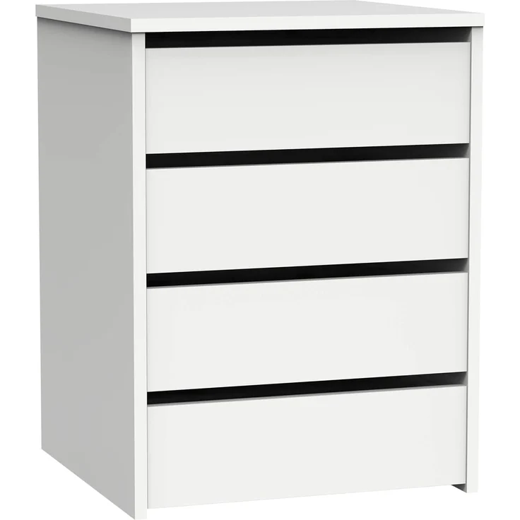 Muebles Pitarch | Kommode 4 Schubladen, Hochglanz Weiß, 63,5 x 46 x 45 cm (Höhe x Breite x Tiefe), Kollektion Tibet – Bild 1