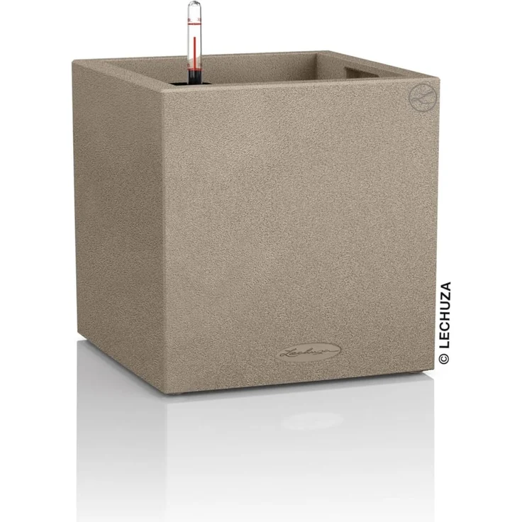 Lechuza® Pflanzkübel Canto Stone Low 40 - sandbeige, mit Wasserspeicher