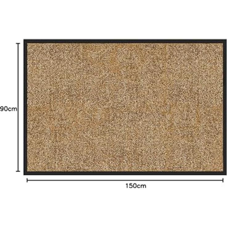 etm Hochwertige Fußmatte | schadstoffgeprüft | bewährte Eingangsmatte in Gewerbe & Haushalt | Schmutzfangmatte mit Top-Reinigungswirkung | Sauberlaufmatte waschbar & rutschfest (90x150 cm, Beige) – Bild 3