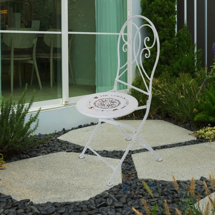 Klappstuhl, Gartenstuhl, weiß, Kompass Design – Bild 3