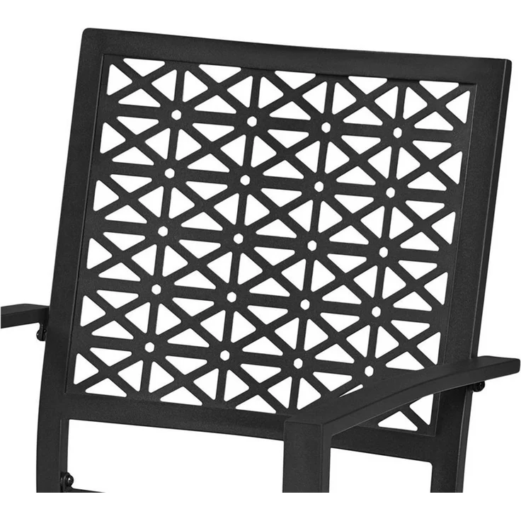 Yaheetech Gartenstuhl 2-er Set Outdoor-Esszimmerstuhl aus Metall, Metallstuhl 58 cm B × 59,5 cm T × 89 cm H bis 136 KG Belastbar – Bild 3