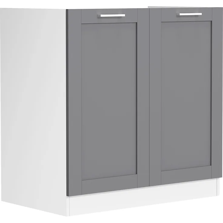 VCM Küchenmöbel Unterschrank Colura 919358 Weiß / Anthrazit H. 82 x B. 80 x T. 46 cm