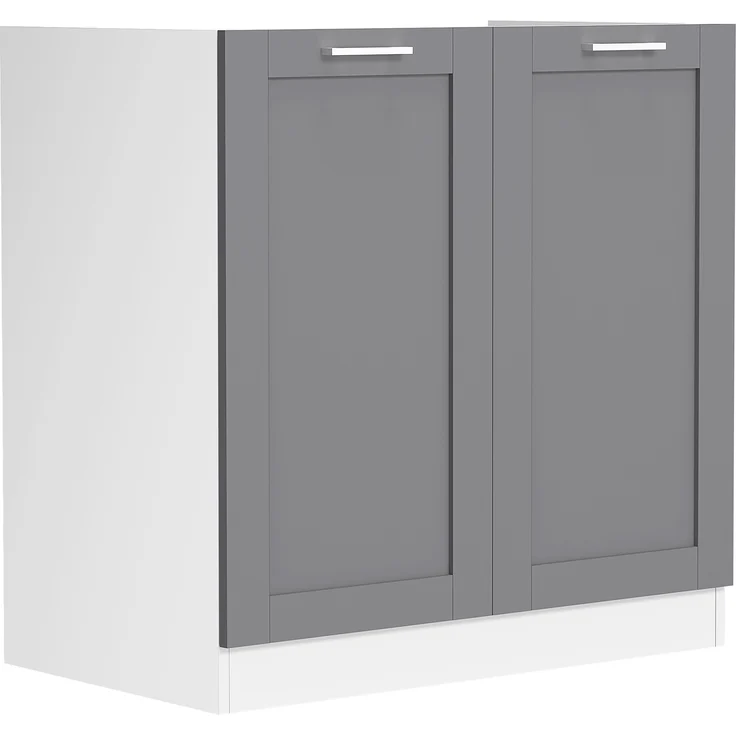 VCM Küchenmöbel Unterschrank Colura 919358 Weiß / Anthrazit H. 82 x B. 80 x T. 46 cm – Bild 1