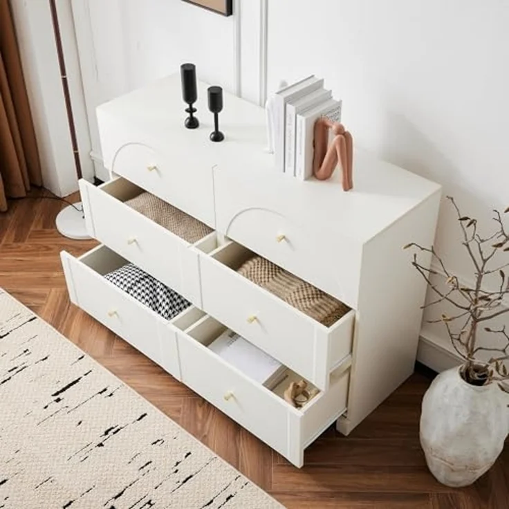 SOFTWEARY Kommode mit Schubladen (120/40/88 cm), Schubladenkommode, Mehrzweckschrank – Bild 5