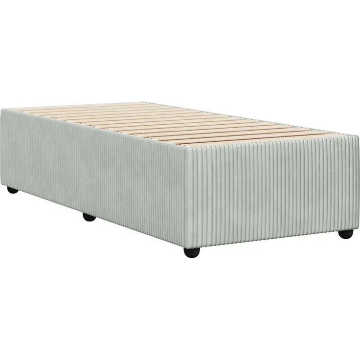 vidaXL Bettgestell ohne Matratze Hellgrau 90x200 cm Samt 3284982 – Bild 5