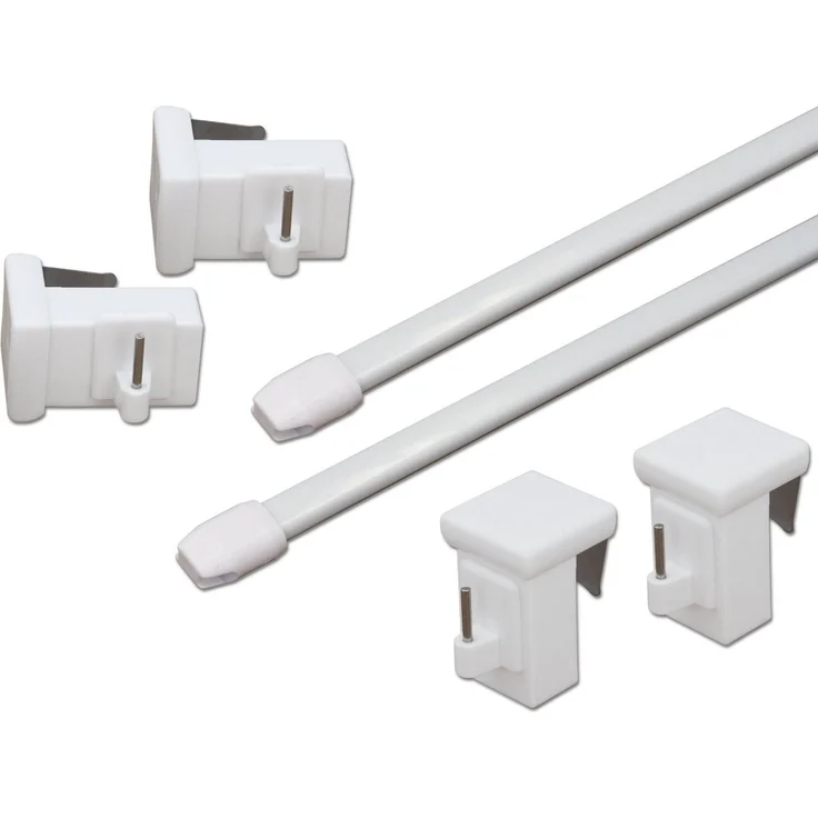 dekondo Gardinenstange Vitragestange "Bali" - 2 Stück -, ausziehbar, Fenstermontage, ohne Bohren, ohne Kleben, inkl. 4x klemmbare Fensterhaken für einen Klemmbereich von 10-27 mm – Bild 5