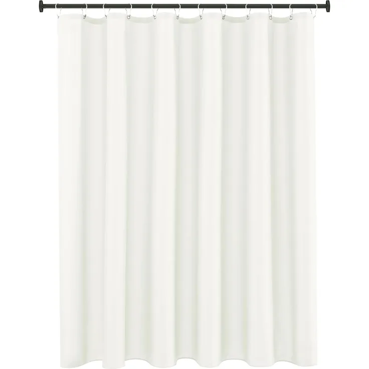 Hotel Stoff Duschvorhang 183 × 183 cm Elfenbein, Wasserabweisend, Gewichteter Saum, Waschbar
