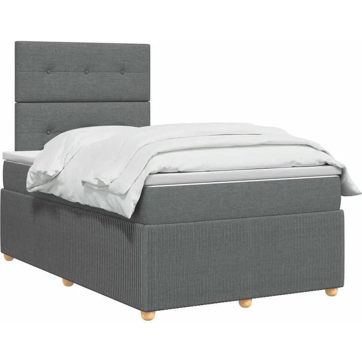 vidaXL Boxspringbett mit Matratze Dunkelgrau 120 x 190 cm Stoff 3454348 – Bild 3