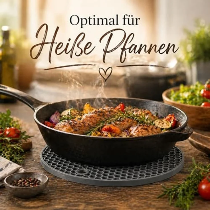 Camolo Topfuntersetzer 4er Set Silikon Topf Untersetzer grau - hitzebeständig, 4-tlg, hitzebeständig bis 230°C, rutschfest – Bild 5