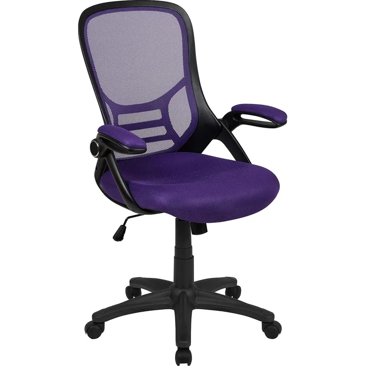 Flash Furniture Chefsessel aus Netzstoff, Netz Metall Kunststoff Holzwerkstoff Schaumstoff Netzgewebe Technisches Holz, Violett, 26. 5D x 26. 5W x 40. 25H in