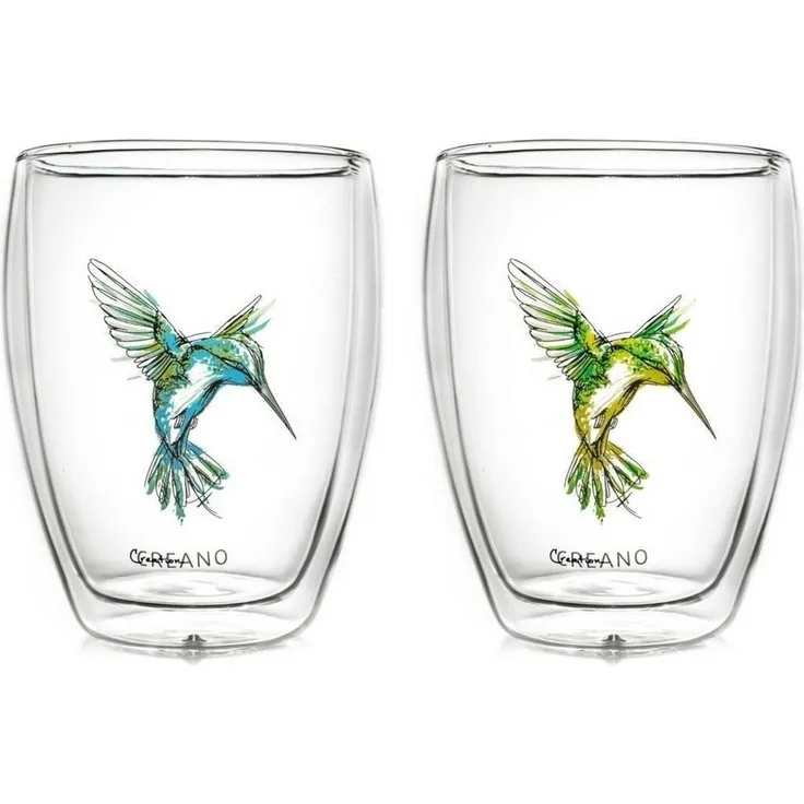 Creano Teeglas Creano doppelwandige Tee-Gläser, Cappuccino-Glas, Thermoglas Hummi im, Borosilikatglas, 2 Gläser