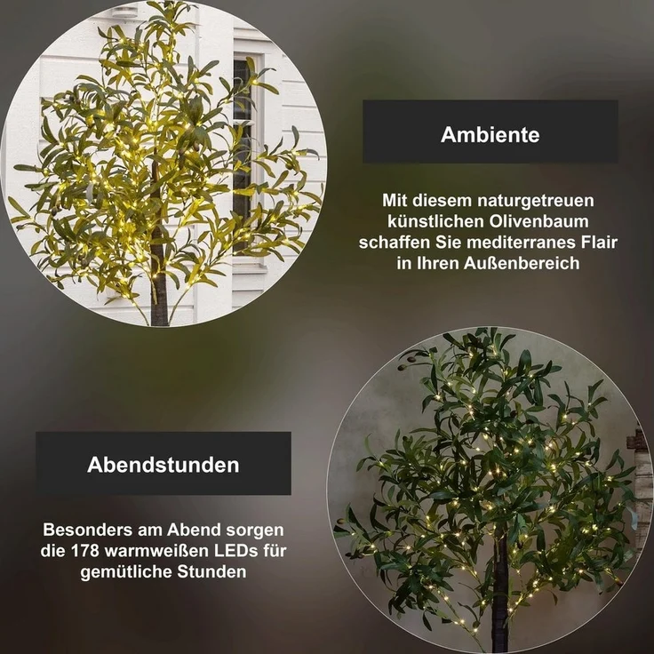 Künstlicher Olivenbaum ,Olivec, groß, 178 LEDS, outdoor, H 180cm – Bild 3