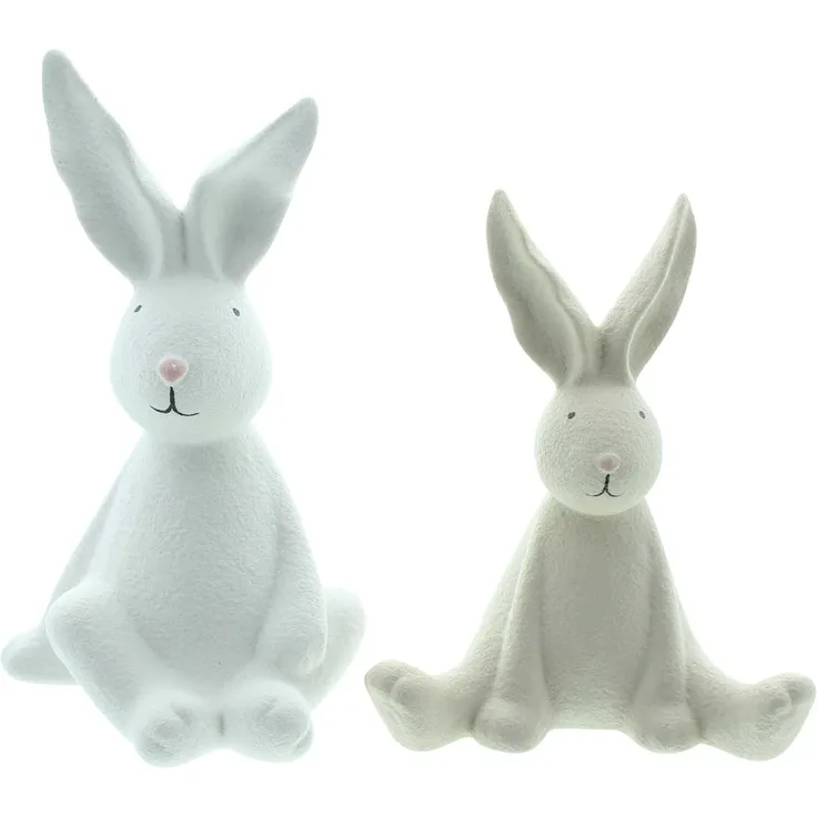 Hase White & Cream 2er Set Ostern Osterfigur Figur Osterdeko Frühling Dekoration