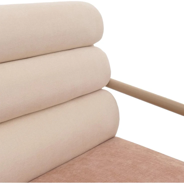 Lounge-Sessel HWC-O38, Cocktail-/Polstersessel Clubsessel, Stoff/Textil (420 g/m²) Metall MVG ~ beige, Polster rosé – Bild 7