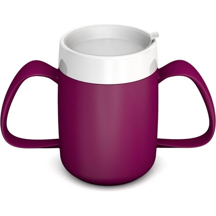 Ornamin Schnabelbecher 2-Henkel-Becher mit Trink-Trick und Schnabelaufsatz/ Trinkaufsatz, 2-tlg, Kunststoff, Trinkhilfe l Alltagshilfe l Schnabeltasse l BPA-frei l Made in Germany – Bild 1
