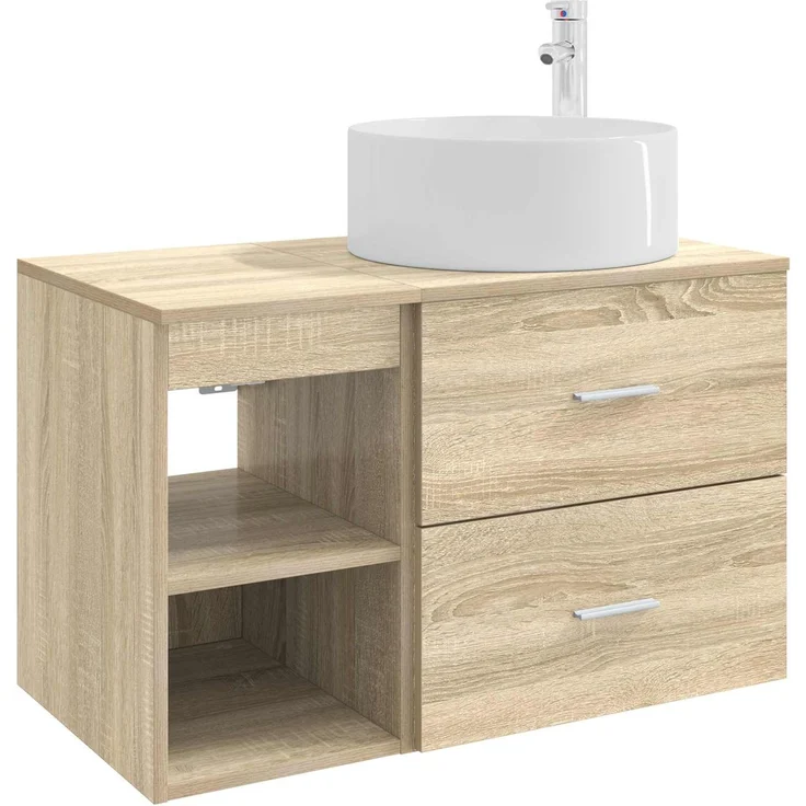 vidaXL Badezimmerschrank-Set 2 stk. Sonoma-Eiche 79,5 x 44,5 x 80 cm 3403930 – Bild 2