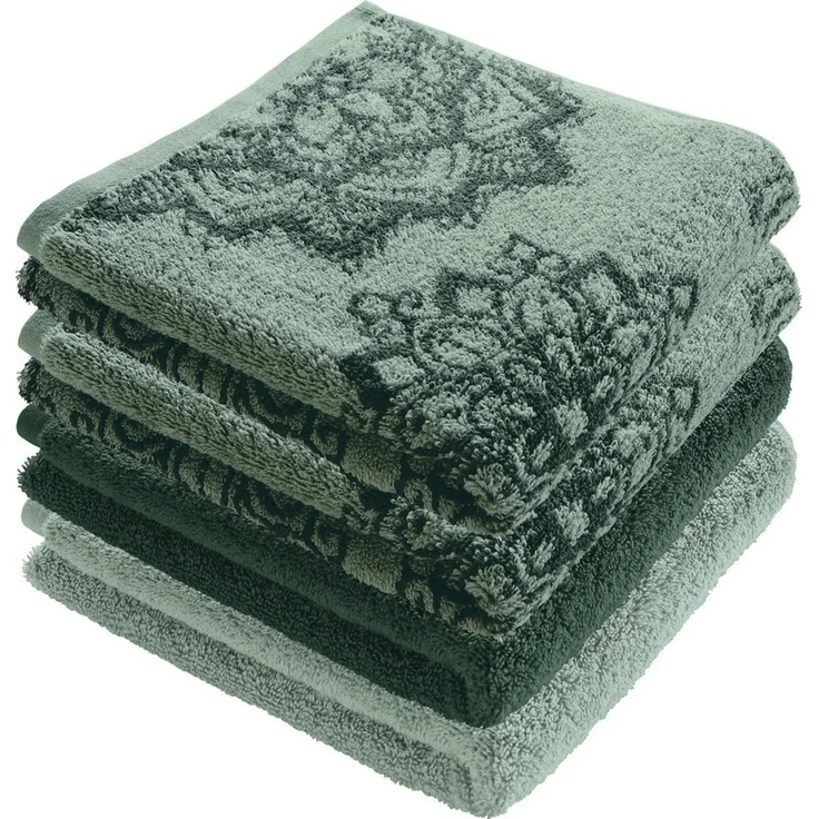 Erwin Müller Handtuch Handtuch "Bühl" 4er-Pack, Frottier/Jacquard, Walk-Frottier Motiv – Bild 1