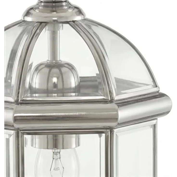 Licht-Erlebnisse Pendelleuchte LANTERN, ohne Leuchtmittel, Chrom Glas Metall E27 L:17,8 cm Esstisch Modern Klassisch – Bild 6