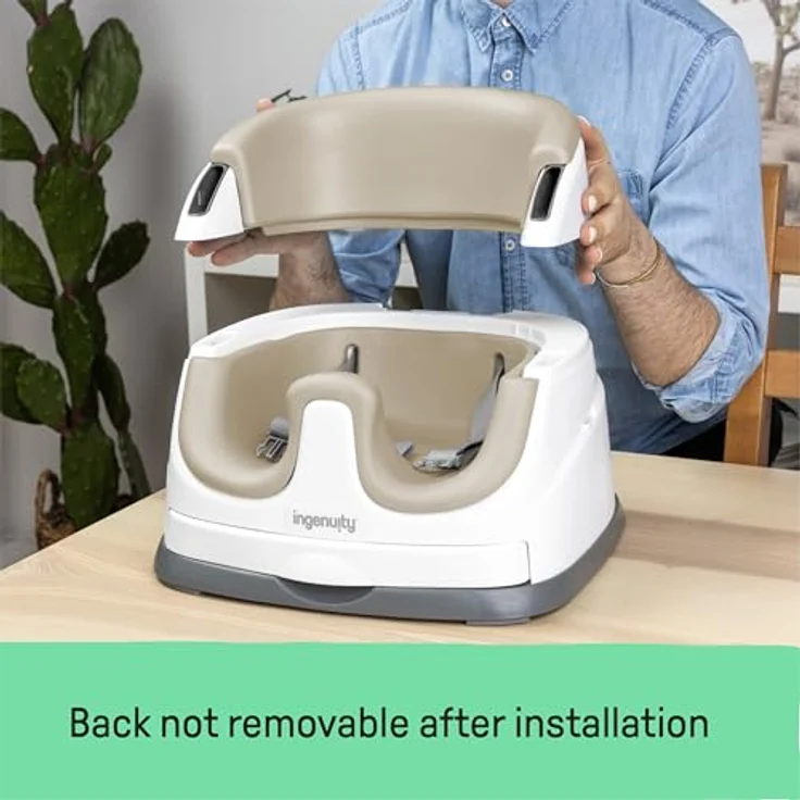 Ingenuity 2 in 1 Sitzerhöhung Stuhl, Babysitzerhöhung & Kleinkindersitz mit abnehmbaren Tablett, Essen & Fütterung Sitz für Kleinkinder, leicht zu reinigen, ideal für unterwegs, Beige, ab 6 Monaten – Bild 6