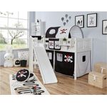 Ticaa 'Ekki' Podestbett Country Buche weiß, 90x200 cm, Pirat Schwarz-Weiß (Ausführung 1)