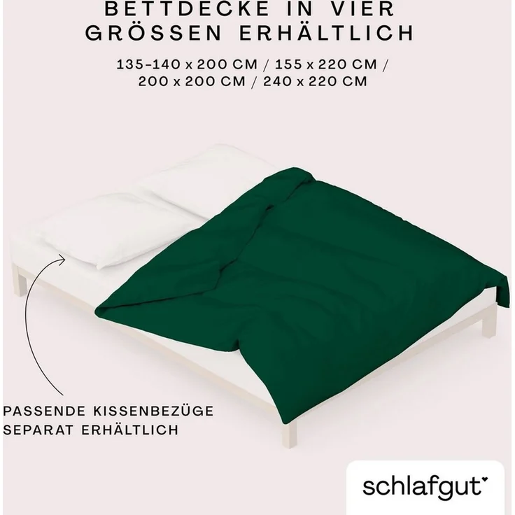 Schlafgut Bettbezug KNITTED JERSEY Bio-Baumwolle mit Elasthan, 170 g/m², Reißverschluss, (1 St), unifarbene Mix & Match Bettwäsche: passender Kissenbezug erhältlich – Bild 2