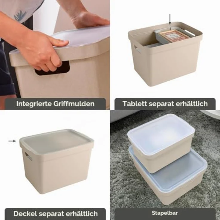 Sigma home Aufbewahrungsbox 18L beige – Bild 7