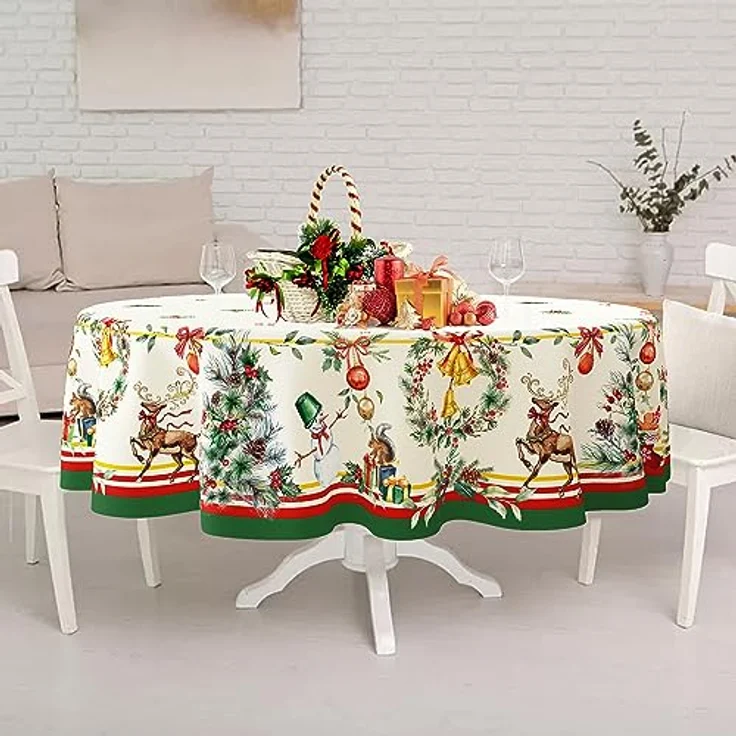 Yighty Ovale Weihnachtstischdecke, 152,4x213,4 cm – Bild 7