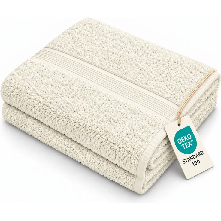 Exklusiv Heimtextil Duschtuch Frottier 500 g/m² 70 x 140 cm Naturweiß