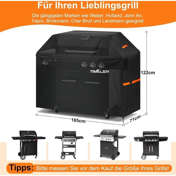 Grillabdeckung Schutzhülle Gasgrill Oxford 600D 600D-160 x 70 x 125 cm – Bild 2