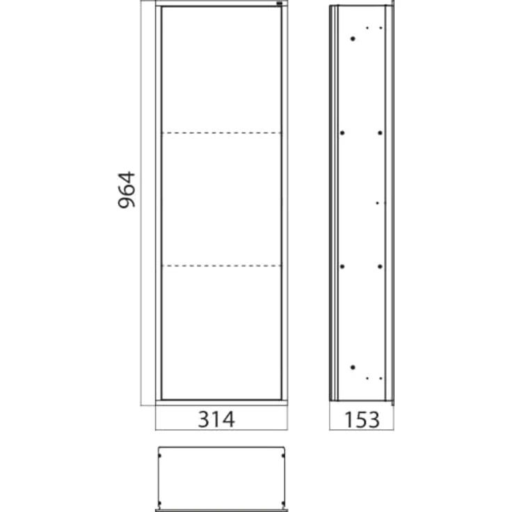 Emco ASIS 300 Badezimmerschrank Einbauschrank, Aluminium und Glas, Weiß Chrom, 96,4 cm, wechselbarer Türanschlag, großzügiger Stauraum – Bild 3