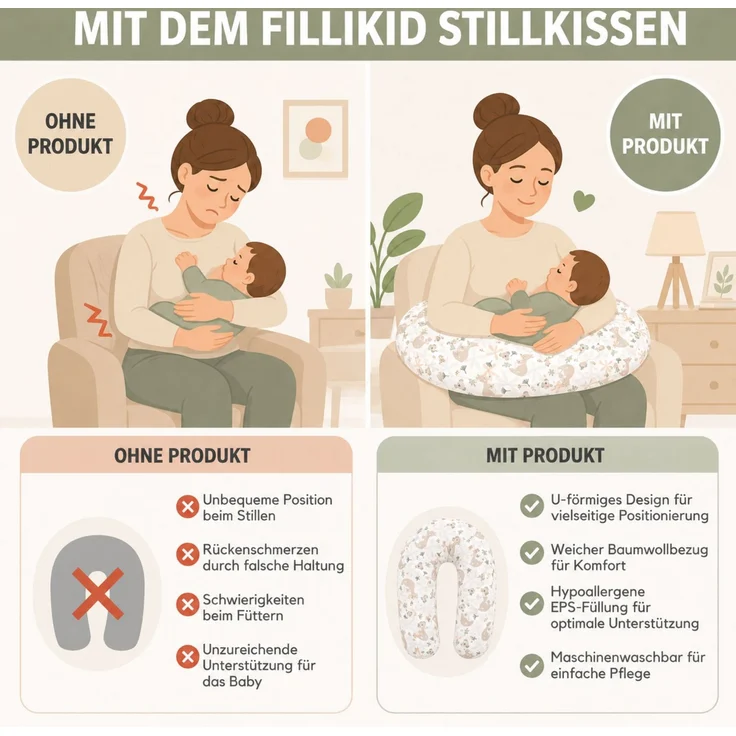 Fillikid Stillkissen Stillkissen EPS Mikroperlen 190 cm Exklusiv – Bild 4