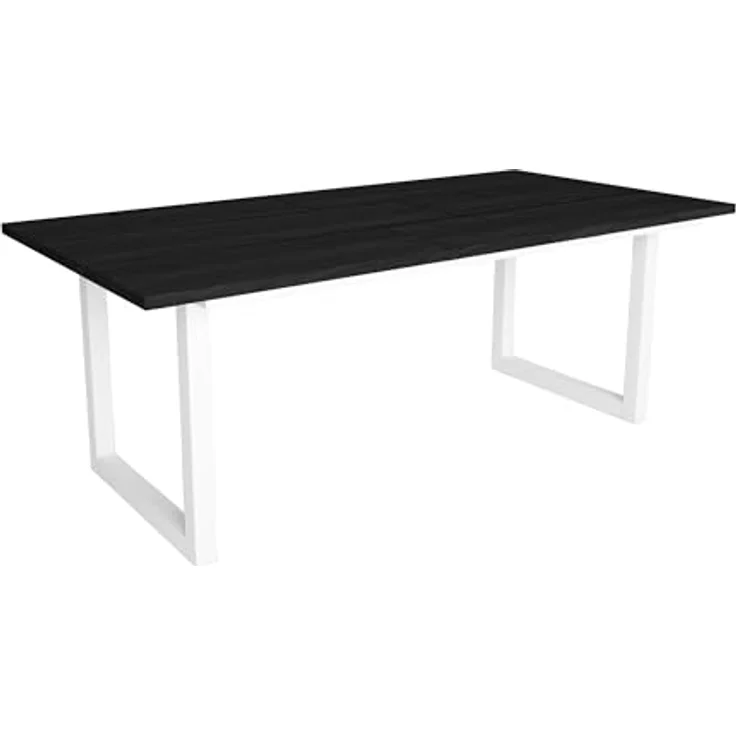 Skraut Home - Esstische | 10 Personen | 200 | Robust und stabil Dank Seiner Struktur und solide Beine | Ideal für Familienversammlungen | Schwarz | Industrielles Stil – Bild 1