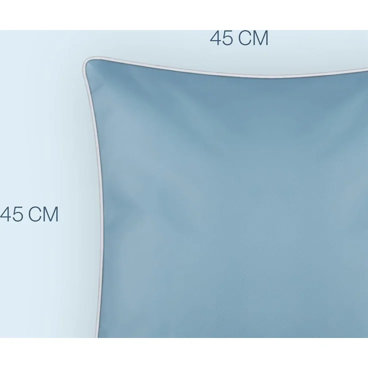 Outdoor Kissen mit Paspel ( 45 x 45 cm ) Dekokissen Garten - Reißverschluss - Schmutz- und Wasserabweisend - abnehmbarer Kissenbezug Türkis 6er-Pack – Bild 2