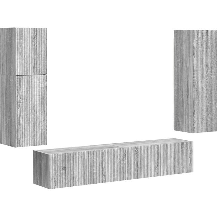 vidaXL TV-Schrankset Wandmontiert 4 pcs Graues Sonoma Holzwerkstoff 3409039 – Bild 2