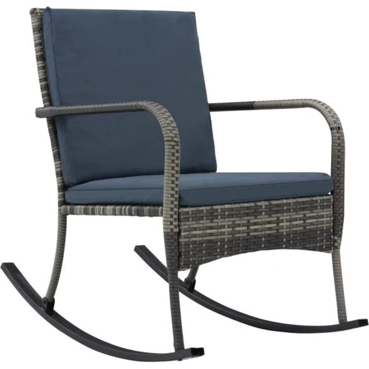 Garten-Schaukelstuhl Poly Rattan Anthrazit