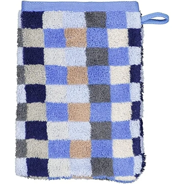 Cawö Waschhandschuh Waschhandschuh "Unique Karo" 2er-Pack, Frottier (2-St), Walk-Frottier Karo