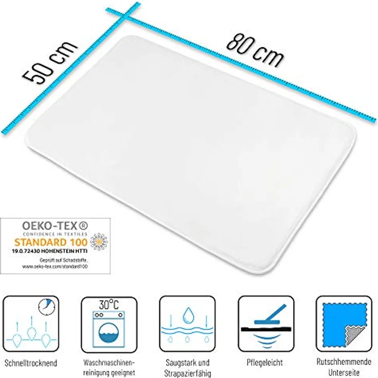 Sanilo Badematte Harmony, rutschhemmend, waschbar, schnelltrocknend, Polyester, rechteckig, sehr weich, hochwertig & modern, 50 x 80 cm oder 70 x 110 cm – Bild 4