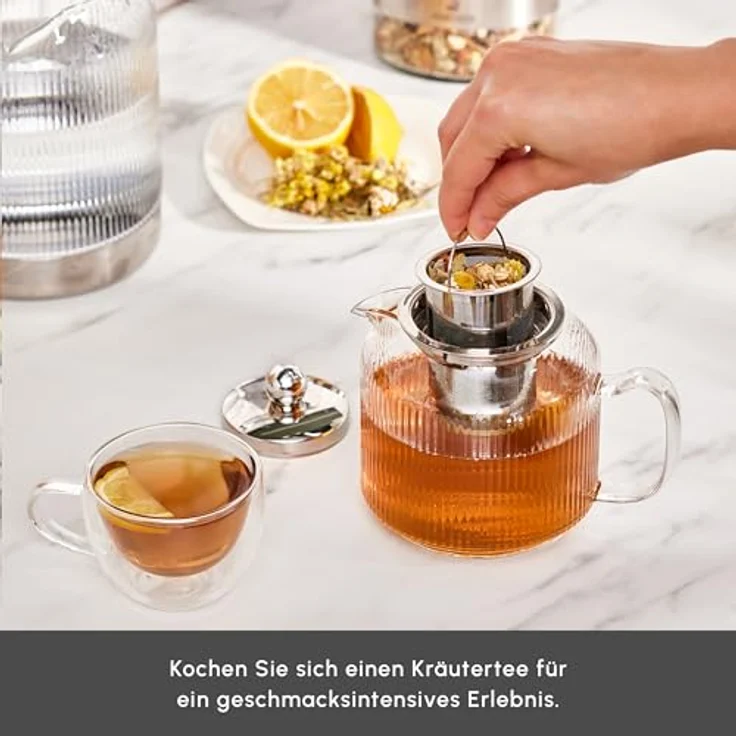 Karaca Teekanne Karaca Kelly Induktions-Glas-Teekannen-Set, 2.1L, Hitzebeständig – Bild 8