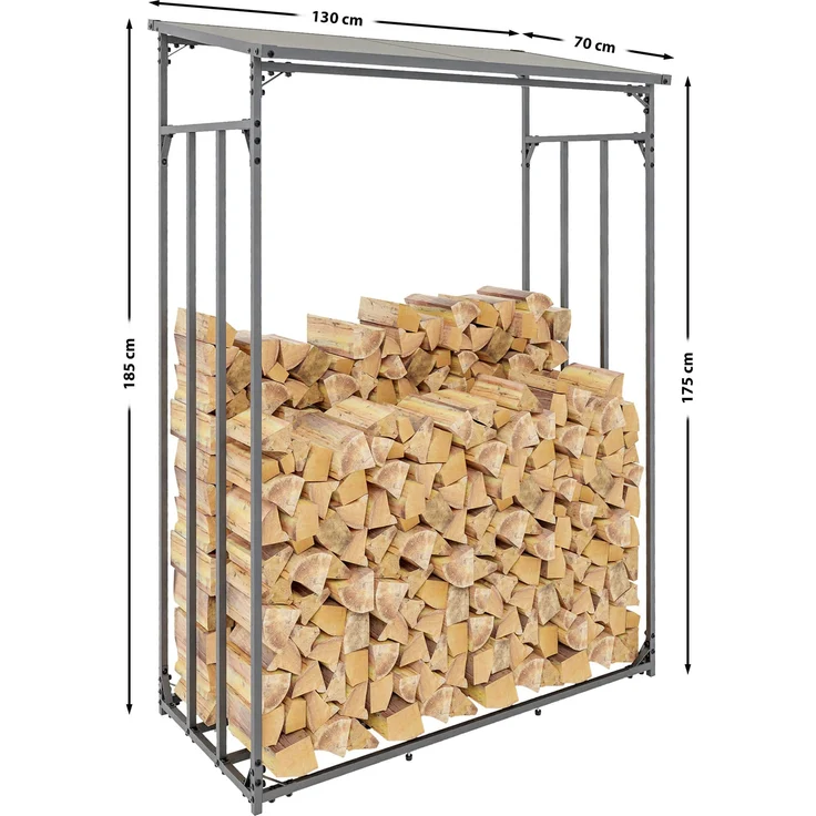 CLP Kaminholzunterstand Ruston mit Abdeckplane anthrazit,L – Bild 3