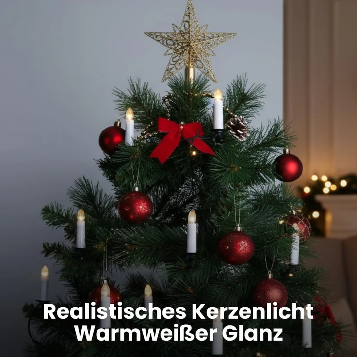 LED-Kerzenkette indoor, 25teilig, warmwhite Univer – Bild 2