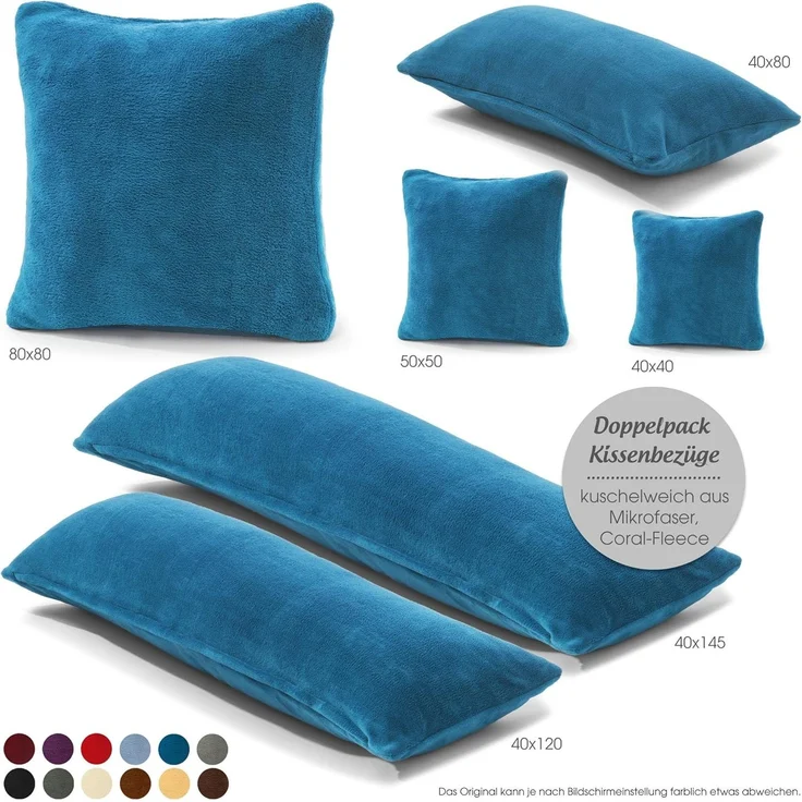 CelinaTex Kissenbezüge Comfortable Kissenbezüge Kissenhüllen 2er Set 40x40cm schwarz – Bild 5