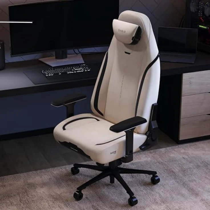 Diablo Ergonomischer Gaming Stuhl Stoff X.Eye Prime Pc Stuhl mit Magnet-Kopfstütze Gaming Sessel Kühlfunktion Gaming Stuhl Ergonomisch Strapazierfähiger Stoff Gaming Chair 140 kg Desert Storm – Bild 3