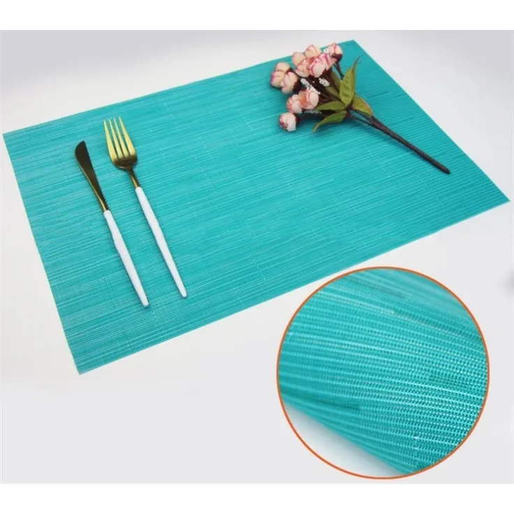 ABC Elegantes Esszimmer-Set, 6-teilig, 45 x 30 cm, abwaschbar, hitzebeständig, rutschfest, fleckenabweisend, für Küche und Esszimmer, blau